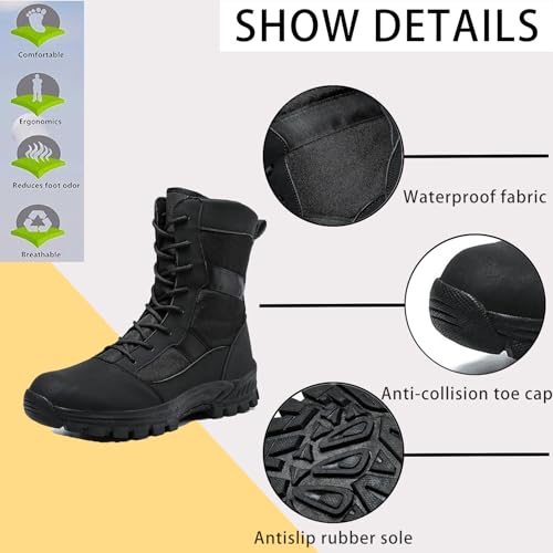 Men's Waterproof Hiking Boots Platform Round toe Lace-up Non-slip Camping Trail High Combat Boots Outdoor Desert Boots2