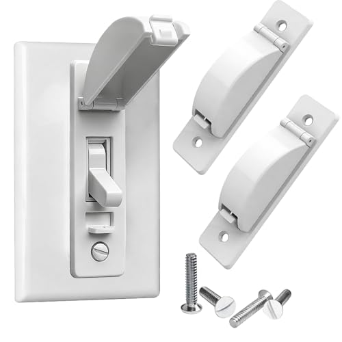 AXYLOEVA Light Switch Cover Guard Child Proof Switch Guard 2 Pack for Toggle Switch Prevent Kids from Turning Lights On/Off Easy Install Wall Switch Protector (White)