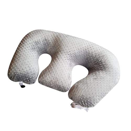 Almohada de lactancia multifuncional para gemelos, almohada de lactancia para mujeres embarazadas, lavable a máquina, almohada de apoyo doble, color gris