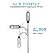 Cell Phone Charger, Takya Charging Cord 16FT/5M Nylon Braided High Speed Connector USB Cable Charger Cord Compatible with Phone XS/XR/X / 8/8 Plus / 7/7 Plus / 6/6 Plus and More(Silver)