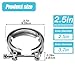 Rebvugr 2.5 Inch V Band Clamp, Exhaust Clamps, Narrow Band Muffler Clamp 304 Stainless Steel, Car Accessories V-Band Flange Clamps Kit for Racing Ford Pickup Truck Exchange Exhaust Systems (2.5 Inch)