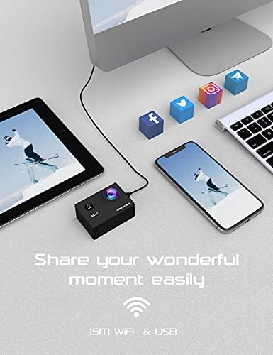 apexcam action camera underwater housing and remote control