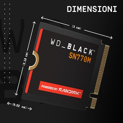SN770M NVMe SSD 1TB (Fino a 5.150MB/s, M.2 2230, PCIe Gen 4.0, TLC 3D NAND, Ideale per console portatili da gaming, Asus ROG Ally, Steam Deck, Microsoft Surface) POWERED BY SANDISK - Hdd - Immagine 2
