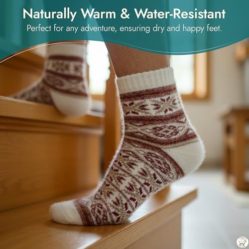 Image of Angora Wool Socks - Machine Washable Dry-Foot Fuzzy Warm Breathable Soft Unisex Indoor /Outdoor Socks for Women and Men