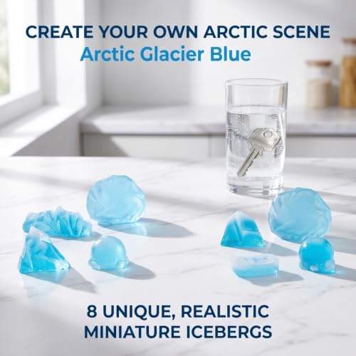 Image of ULTECHNOVO 8Pcs Arctic Iceberg Model Realistic Miniature Polar Scene Decorations for Cake Aquarium Home Office Decor for DIY Enthusiasts and Creative Projects
