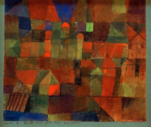 Lienzo de Paul Klee La città con le tre cupole Acabado Galería para Salón 60x90cm