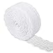 Produktbild Vegena Spitzenband Weiß Vintage 50M, Spitzenbordüre Spitzenborte Verzierung Band für DIY Handwerk Hochzeit Party Weihnachten Ostern Tischdeko Basteln Nähen Kraftpapier Geschenkbox Deko 4.5cm Breit