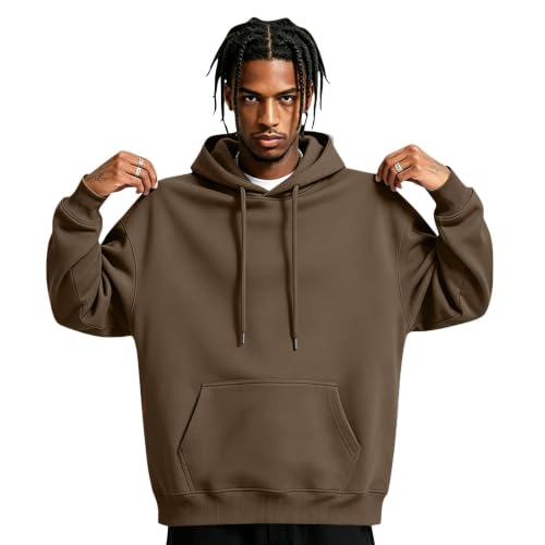 Oversized Hoodie for Men Loose Fit Vintage Fleece Mens Sweatshirts - image 2