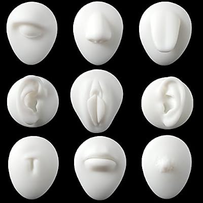 Soft Flexible Silicone Human Body Model Displays Ear Mouth Eye Tongue Nipple Model Simulation For Jewelry Display Teaching Tool