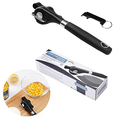 JHZH Safe Cut Can Opener, Smooth Edge Can Opener-Can Opener Handheld, Manual Can Opener, Food Grade Stainless Steel Cutting Can Opener for Kitchen & Restaurant.