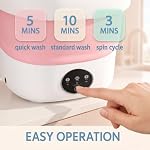 Mini laveuse portable, pliable 20L/5 Lave-linge compact pour dorme, Appartement, RV, Camping, et Voyage, Rose clair