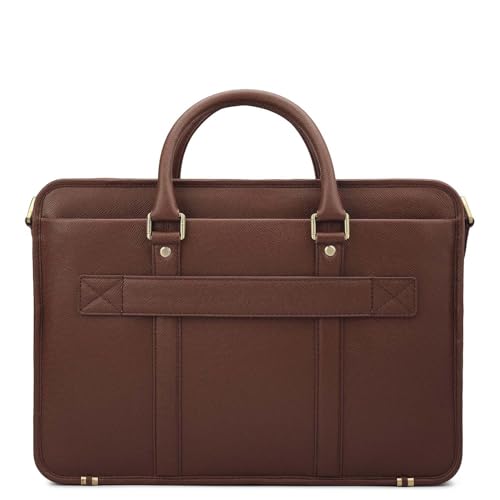 Image of Da Milano Leather Laptop Bag for Men & Women - Fits Up To 15 inch Laptop (1986A)