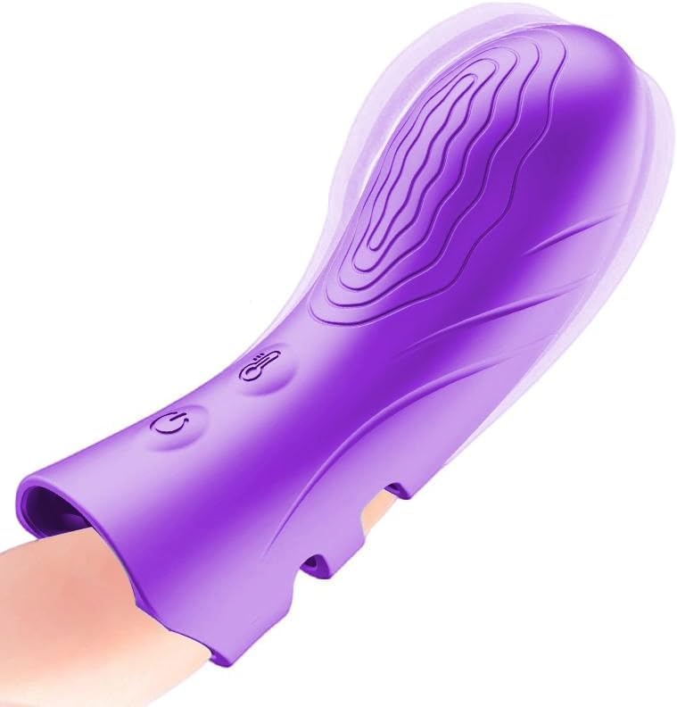 Vibrador para el dedo impermeable con 10 velocidades y textura de silicona suave