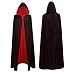 Lulu Home Halloween Vampire Cloak, Reversible Hooded Vampire Cape Costume for Halloween Adult Cosplay Black and Red