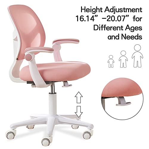 Kids-Desk-Chair-Height-Adjustable-Kids-Chair-Ergonomically-Designed-Kids-Study-Chair-Suitable-for-412-Years-Old-Child-Pink Kids Desk Chair Height Adjustable Kids Chair Ergonomically Designed Kids Study Chair Suitable for 412 Years Old Child Pink