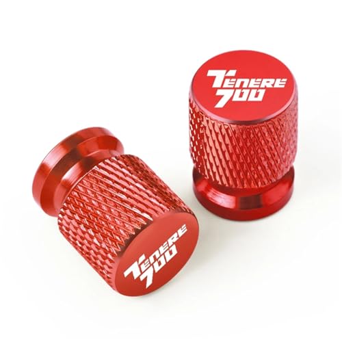 YIJIEBAO 2 PCS Motorrad Rad Reifen Ventil Kappen Zubehör Fit for Yamaha TENERE 700 TENERE 700 Tenere700 2019 2020 2021-2024(Red)