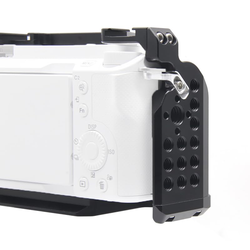 Image of ZV-E1 Camera Cage Protective Frame Metal Video Rig Cold Shoe Mount for Sony ZVE1 Camera for Arca Tripod No /with Wooden Side Hand Grip (ZV-E1)