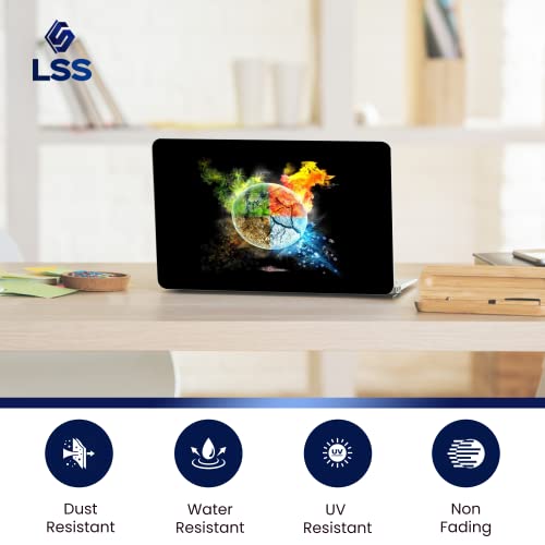 Image of LSS 17 17.3 Inches Laptop Notebook Skin Sticker with 2 Wrist Pads - Reusable Cover Protector Vinyl Sticker Cover Decal Fits 17 inch - 19 inch HP Asus Acer Samsung - Earth on Fire Pattern