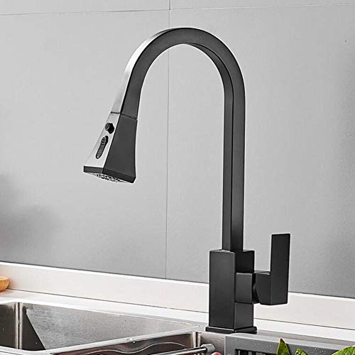 Robinet de cuisine noir rétractable pour éliminer les éclaboussures d'évier - 4