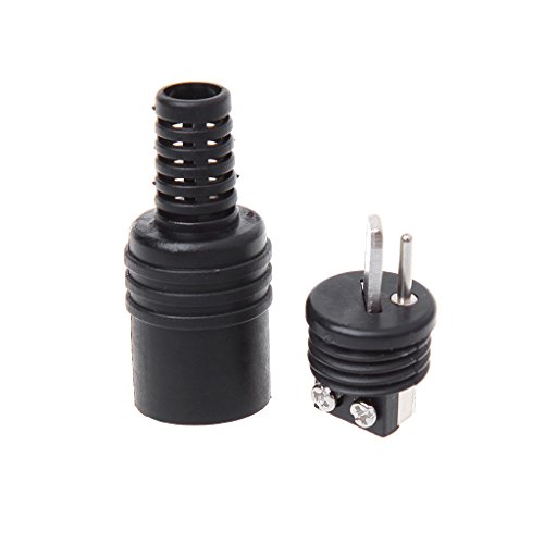 Conector DIN de 2 pines macho negro pack de 10 adaptadores de señal para terminal de cable de altavoz 5