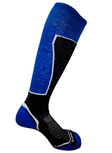Ultimate Socks Mens Midweight Merino Wool Ski Snowboard Warm Socks Blue Large 9-11.5 #TOP1