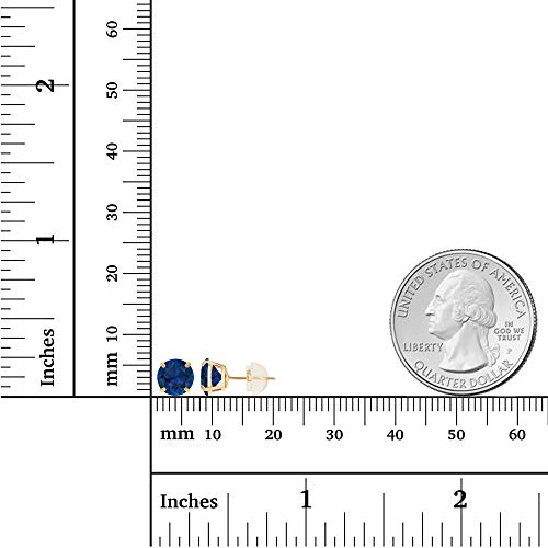 Solid 925 Sterling Silver Gold Plated 6mm Round Genuine Birthstone Gemstone Hypoallergenic Stud Earrings For Women4