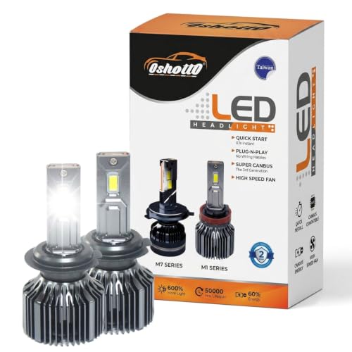 Image of Oshotto M1 Series H7 /H18 150 Watt (75W+75W) LED Headlight /Foglight Bulb, 15000Lumens 6500K Cool White, with 2 Year Warranty (Pack of 2)