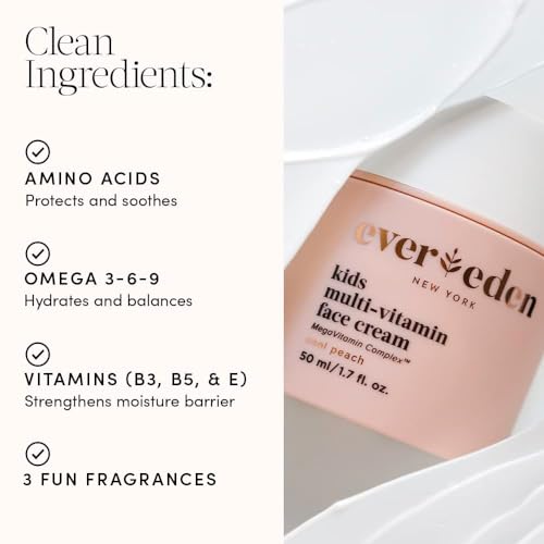 Evereden FJFIEJFOK5844 Kids Face Cream: Cool Peach, 1.7 Oz. | Kids Face Lotion | Clean And Non-Toxic Kids Face Moisturizer thumb #3