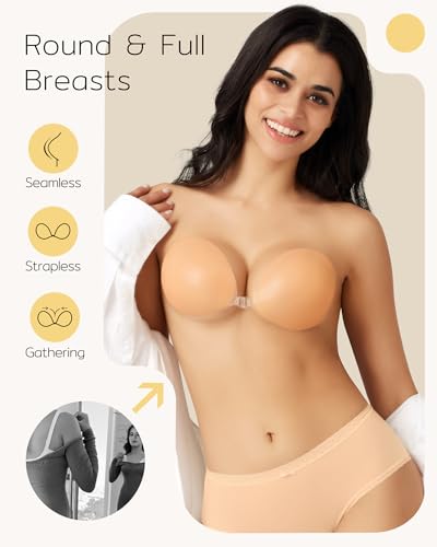 Image of Niidor Sticky Bra Adhesive Strapless Ultra Invisible Push up Silicone Bra Strapless Reusable Women's Bras