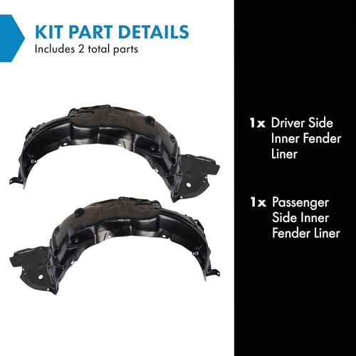 Image of TRQ Inner Fender Liner Set Compatible with 2009-2010 Lexus IS250 LX1248118 LX1249118