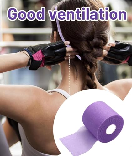 Image of Badminton Grip Tape - Cushion Wrap Pre-Wrap Sports Tape for Badminton Rackets - 10m x 70mm Purple Overgrip for Enhanced Comfort, Anti-Slip Handling, Sweat Absorption, and Improved Control