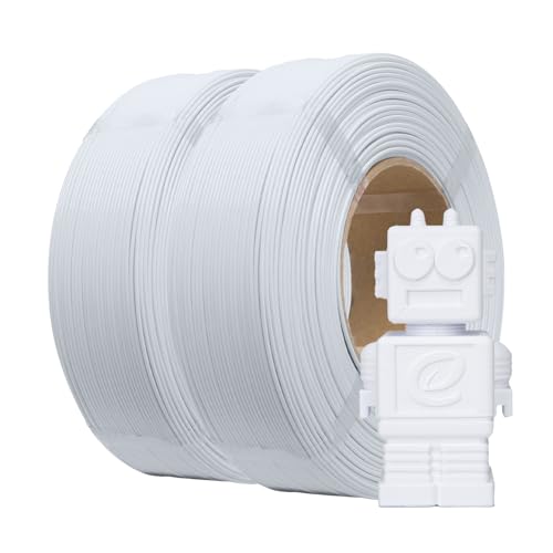 eSUN PLA Basic Refilament 1.75mm, 3D Printer Refill High Speed PLA for Fast Printing, 1KG per Roll, 2 Rolls Spoolless 3D Printing Filament for High Speed 3D Printers, Cold White