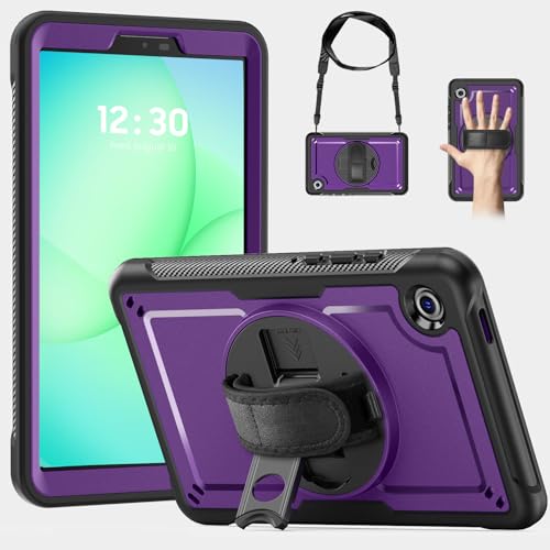 Coque antichoc Samsung Galaxy Tab A11/A9 avec béquille rotative et bandoulière
