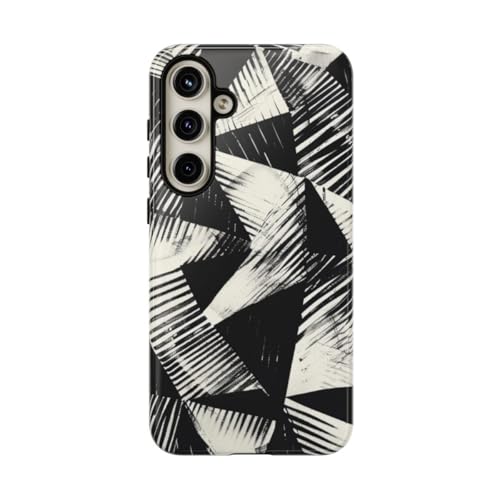 Coque Samsung S24 Plus motif géométrique noir et blanc chic