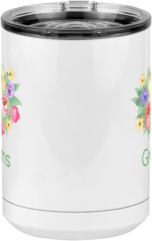 Just So Posh Grams Flowers Tumbler, Coffee Mug with Handle and Slider Lid, White 15 oz Polar Camel, Stainless Steel, Vacuum Insulated - Image 6