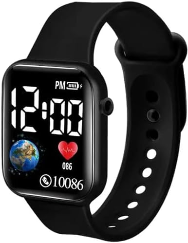 Acnos Luminous LED Display Fashionable Children's Digital Watches - Waterproof Sports Square Electronic Led Watch for Boy & Girl