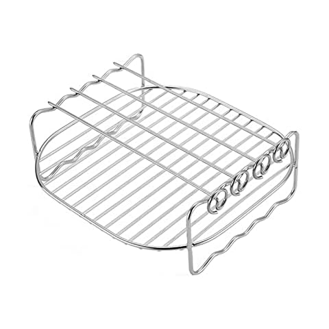 Jinmen Air Fryer Rack for Air Fryer, Stainless Steel Grilling Rack, Multi-Purpose Air Fryer Accessories Dual Air Fryer Rack for Barbecue, Oven, Air Fryer Cover