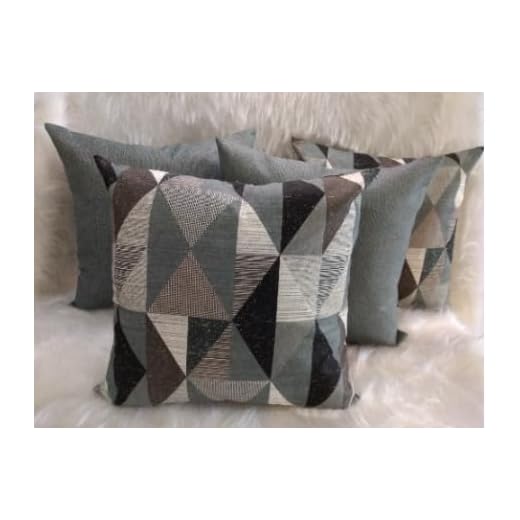 Kit Com 04 Almofadas Cheias 48x48 Cm Para Sala Quarto Casa Decorativa Almofada Lindas Estampas Com Zíper (GEOMETRICO CINZA)