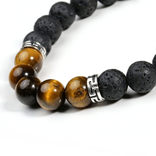 8pcs Bracciale 7Chakra Pietra Lavica e Pietra di