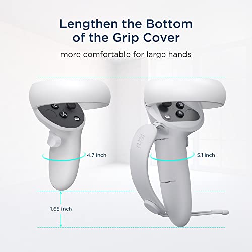 KIWI design Controller Grips Cover voor Oculus Quest 2 Accessoires met Batterijopening, Verstelbaar met Knokkelriemen… - Image 3