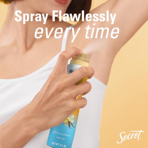 Secret Dry Spray Antiperspirant Deodorant for Women, 48hr Weightless Sweat & Odor Protection, Gentle on Skin, Cozy Vanilla Scent, 4.1 oz (Pack of 3) - image 3