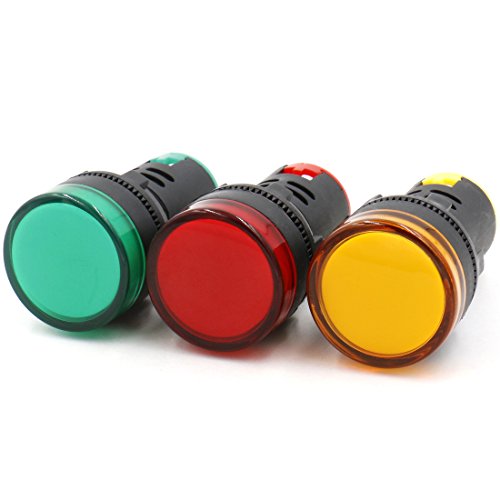 Baomain LED Indicator Pilot Light AD16 L22 20mA 22mm 0.86