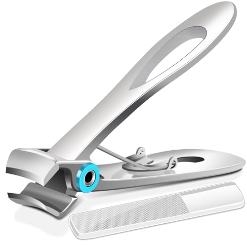 Cortaúñas para personas mayores, uñas gruesas, cortaúñas resistentes para hombres con amplia apertura de mandíbula, cortaúñas de punta grande para uñas gruesas con mango largo, cortador de uñas