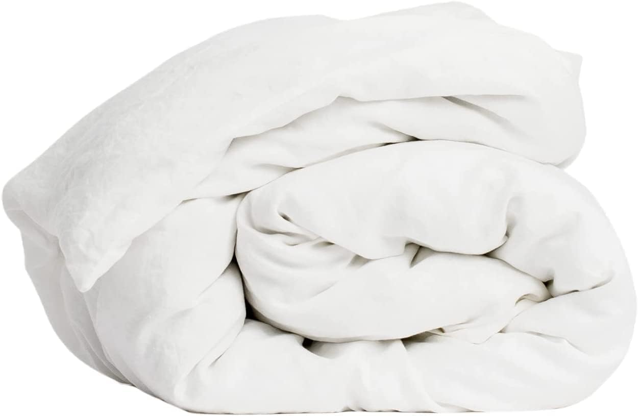 My Linen Home Duvet Cover Made of 100% Stonewashed Linen in White I Quilt Cover I Machine Washable I Duvet Cover with Zip I Single Duvet 135 x 200 cm