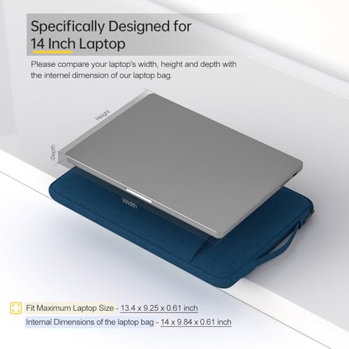 Image of Laptop Sleeve 14 Inch Computer Case Bag for 15 inch New MacBook Air M4 A3241 M3 A3114 M2 A2941 2025-2023, HP Lenovo Acer ASUS Chromebook 14, Atrovirens