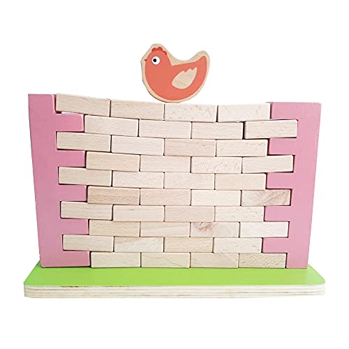 Image of Wall Game - Wall Game Wood Blocks Colorful Demolishing and Building Blocks Interesting Kids Educational Toys.