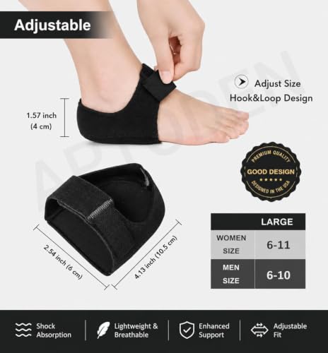 Image of HAMITOR Gel Heel cups Silicon Heel for Heel Ankle Pain, Heel Spur Shoe Support Pad for Men and Women Shock Cushion Pad for Heels Cushion Heel (PAIR) Blue (GEL PAD BLACK)