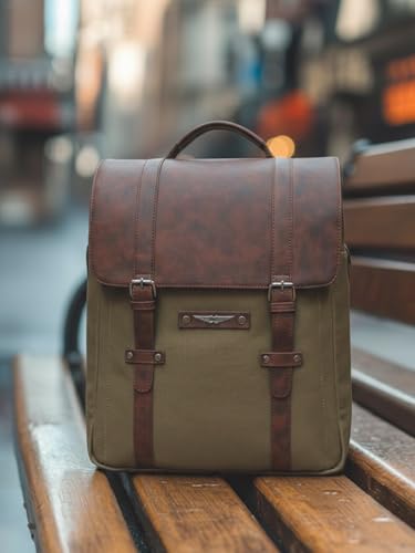 Image of Police Tendra Vegan Leather Laptop Backpack for Men & Women | 15-Inch Stylish Lightweight PU Laptop Bag with Front Pocket & Adjustable Padded Straps | Office, Travel & Daily Use