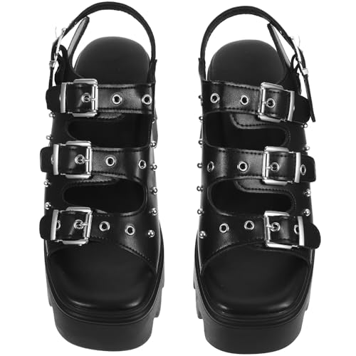 Sandales Punk Rivet pour Femmes : Finis les Pieds Douloureux en Talons Hauts