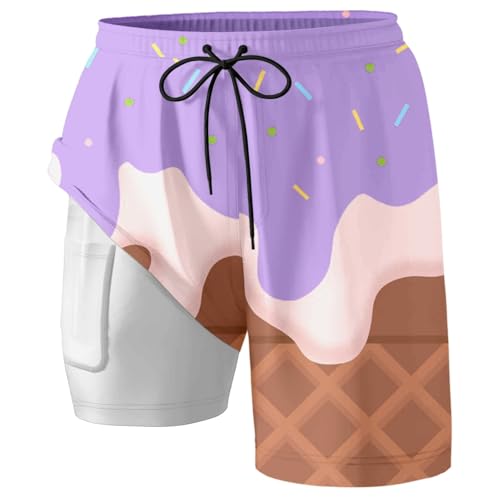 Shorts de bain pour hommes avec boxer grande taille intégré - 2